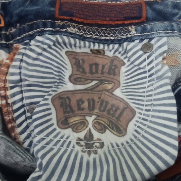 Rock Revival Capri 26 Bella Embroidered Distressed NWT - Picture 8 of 13